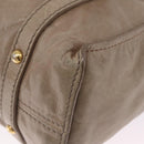 Miu Miu Tote Bag Vitellolux Beige Gold Auth 210240V-12