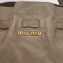 Miu Miu Tote Bag Vitellolux Beige Gold Auth 210240V-15