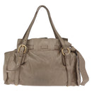 Miu Miu Tote Bag Vitellolux Beige Gold Auth 210240V-3