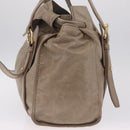 Miu Miu Tote Bag Vitellolux Beige Gold Auth 210240V-5