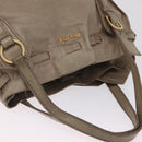 Miu Miu Tote Bag Vitellolux Beige Gold Auth 210240V-6