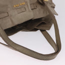 Miu Miu Tote Bag Vitellolux Beige Gold Auth 210240V-7