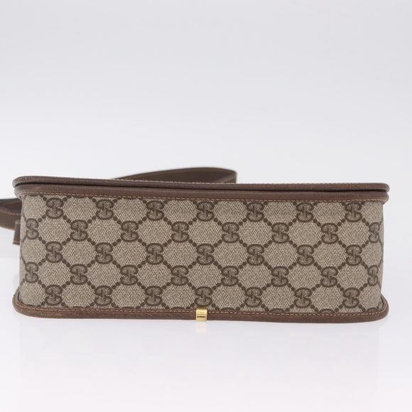 GUCCI GG Supreme Web Sherry Line Bag PVC Beige Gold 001 066 0551 Auth 210241