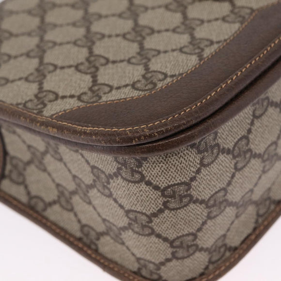GUCCI GG Supreme Web Sherry Line Bag PVC Beige Gold 001 066 0551 Auth 210241