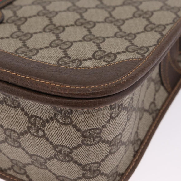 GUCCI GG Supreme Web Sherry Line Bag PVC Beige Gold 001 066 0551 Auth 210241