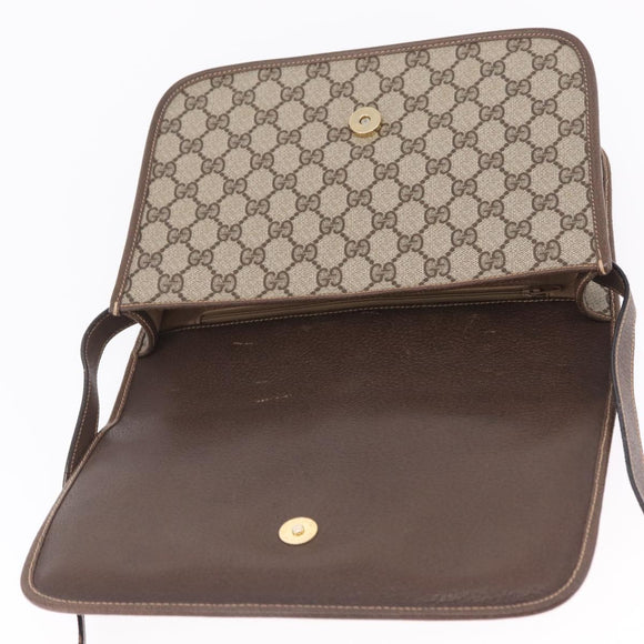 GUCCI GG Supreme Web Sherry Line Bag PVC Beige Gold 001 066 0551 Auth 210241