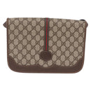GUCCI GG Supreme Web Sherry Line Bag PVC Beige Gold 001 066 0551 Auth 210241-2