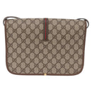 GUCCI GG Supreme Web Sherry Line Bag PVC Beige Gold 001 066 0551 Auth 210241-3