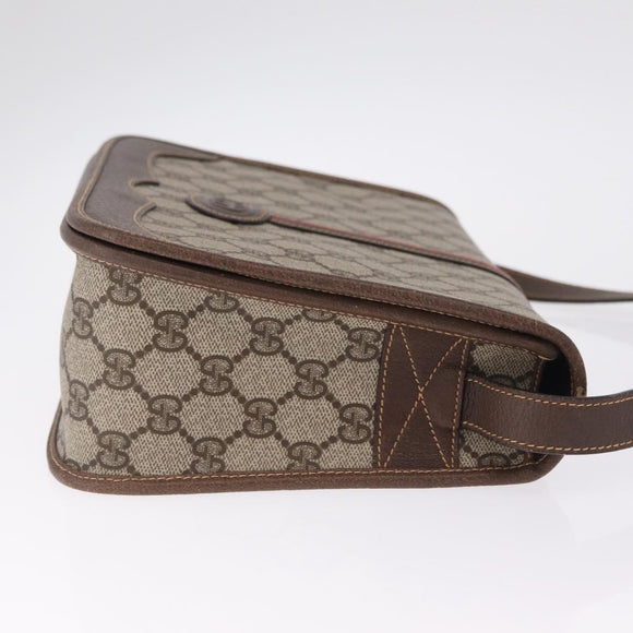 GUCCI GG Supreme Web Sherry Line Bag PVC Beige Gold 001 066 0551 Auth 210241