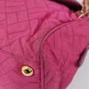PRADA Chain Shoulder Bag Nylon Pink Gold Auth 210244-10