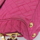 PRADA Chain Shoulder Bag Nylon Pink Gold Auth 210244-11
