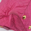 PRADA Chain Shoulder Bag Nylon Pink Gold Auth 210244-13