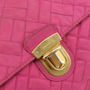 PRADA Chain Shoulder Bag Nylon Pink Gold Auth 210244-15