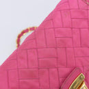 PRADA Chain Shoulder Bag Nylon Pink Gold Auth 210244-16