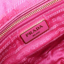 PRADA Chain Shoulder Bag Nylon Pink Gold Auth 210244-21