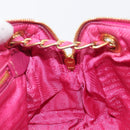 PRADA Chain Shoulder Bag Nylon Pink Gold Auth 210244-23