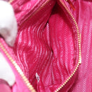 PRADA Chain Shoulder Bag Nylon Pink Gold Auth 210244-26