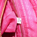 PRADA Chain Shoulder Bag Nylon Pink Gold Auth 210244-28