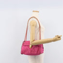 PRADA Chain Shoulder Bag Nylon Pink Gold Auth 210244-29