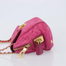 PRADA Chain Shoulder Bag Nylon Pink Gold Auth 210244-5