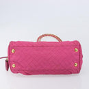 PRADA Chain Shoulder Bag Nylon Pink Gold Auth 210244-9