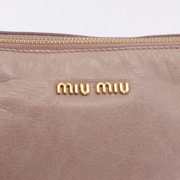 Miu Miu Shoulder Bag Vitellolux Pink Gold Auth 210245A