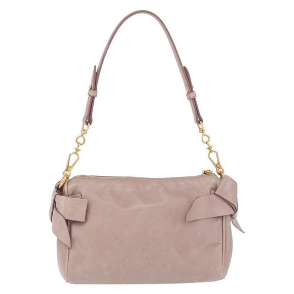 Miu Miu Shoulder Bag Vitellolux Pink Gold Auth 210245A
