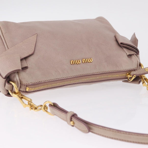 Miu Miu Shoulder Bag Vitellolux Pink Gold Auth 210245A