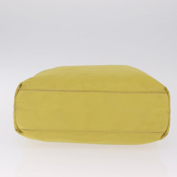 PRADA Tote Bag Nylon Yellow Gold Auth 210247