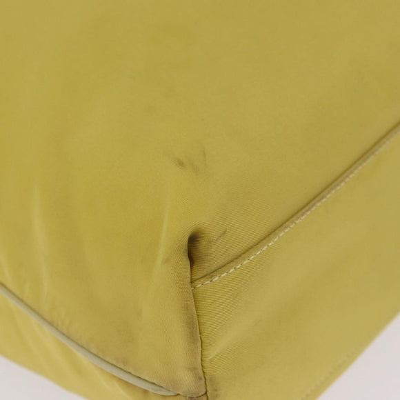 PRADA Tote Bag Nylon Yellow Gold Auth 210247