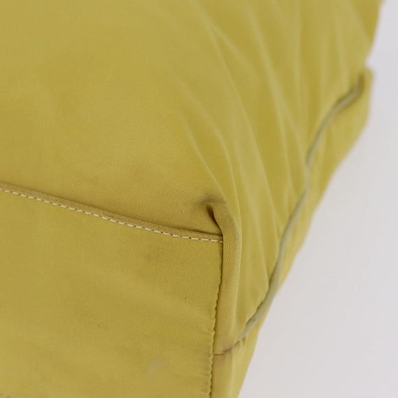 PRADA Tote Bag Nylon Yellow Gold Auth 210247