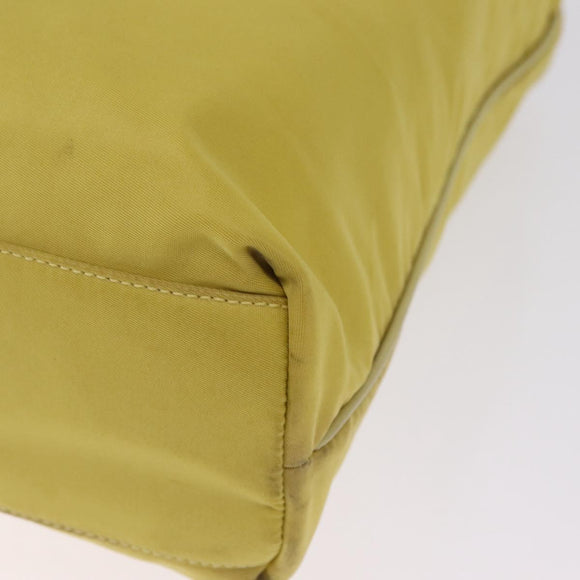 PRADA Tote Bag Nylon Yellow Gold Auth 210247