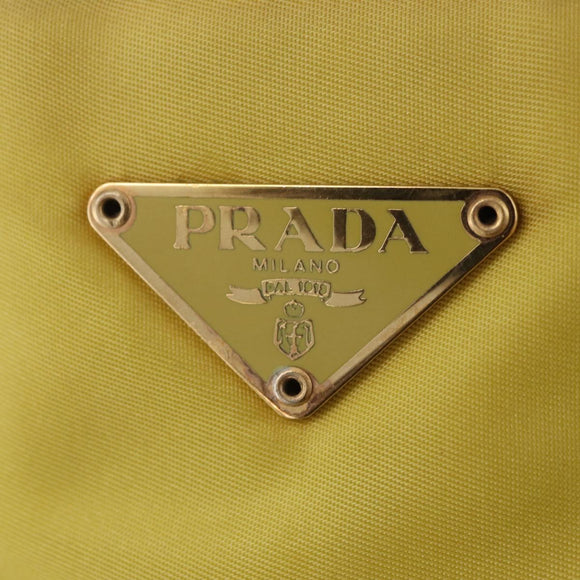 PRADA Tote Bag Nylon Yellow Gold Auth 210247