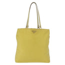 PRADA Tote Bag Nylon Yellow Gold Auth 210247-2