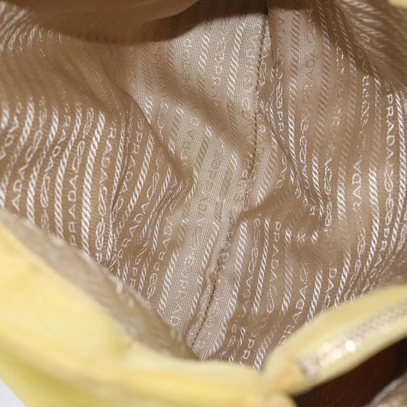 PRADA Tote Bag Nylon Yellow Gold Auth 210247