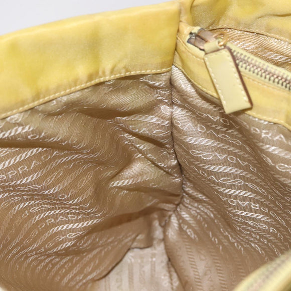 PRADA Tote Bag Nylon Yellow Gold Auth 210247