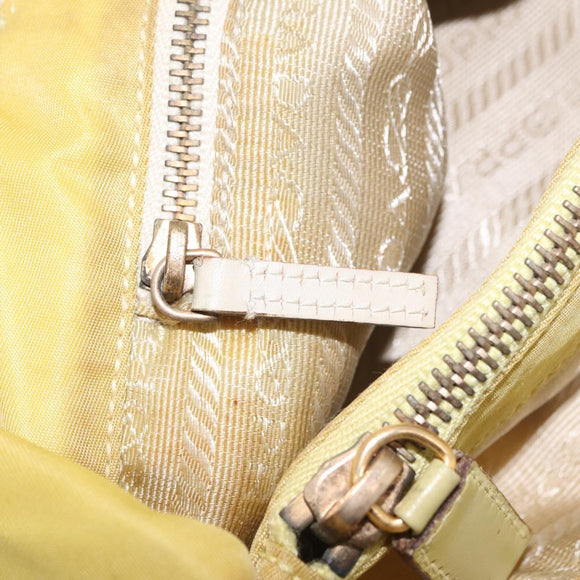 PRADA Tote Bag Nylon Yellow Gold Auth 210247