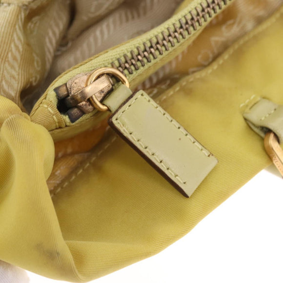 PRADA Tote Bag Nylon Yellow Gold Auth 210247