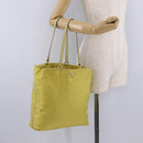 PRADA Tote Bag Nylon Yellow Gold Auth 210247-29