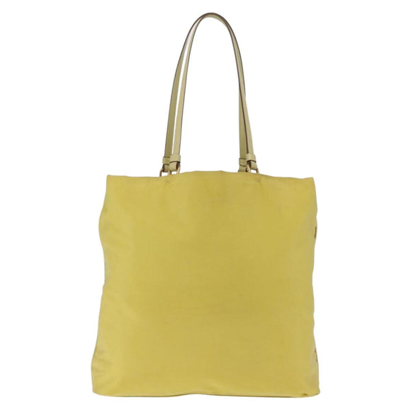 PRADA Tote Bag Nylon Yellow Gold Auth 210247