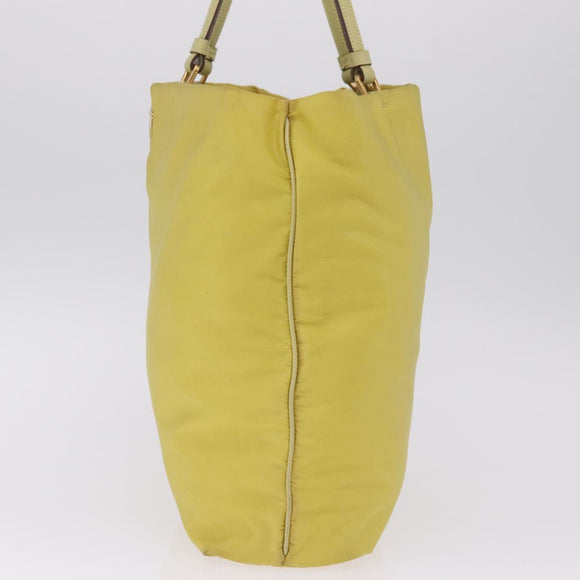 PRADA Tote Bag Nylon Yellow Gold Auth 210247