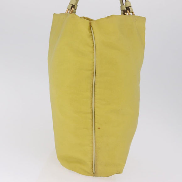 PRADA Tote Bag Nylon Yellow Gold Auth 210247
