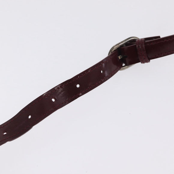 Cartier PANTHERE Shoulder Bag Leather Bordeaux Silver Auth 210248A