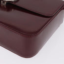 Cartier PANTHERE Shoulder Bag Leather Bordeaux Silver Auth 210248A-14