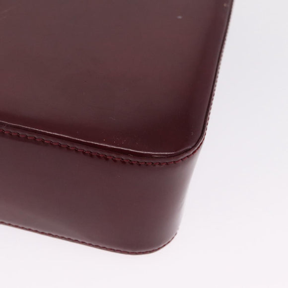 Cartier PANTHERE Shoulder Bag Leather Bordeaux Silver Auth 210248A