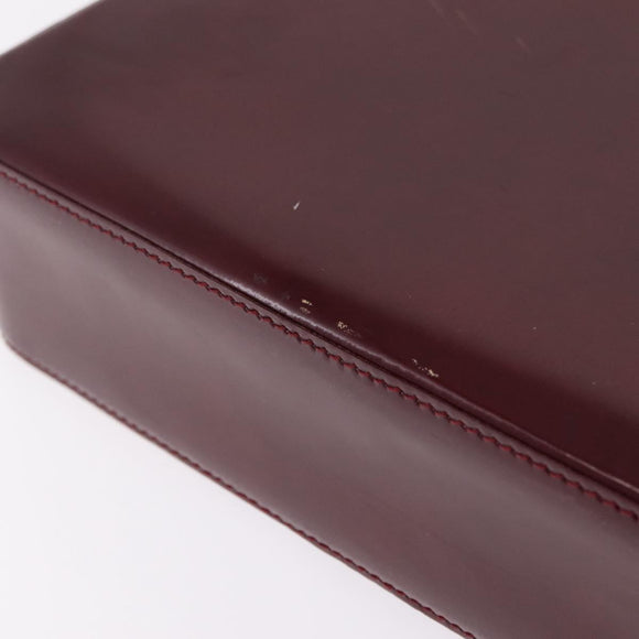 Cartier PANTHERE Shoulder Bag Leather Bordeaux Silver Auth 210248A