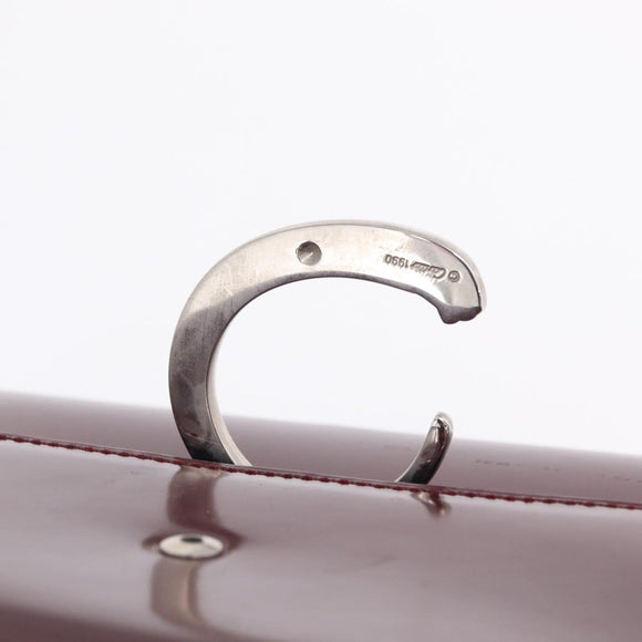 Cartier PANTHERE Shoulder Bag Leather Bordeaux Silver Auth 210248A