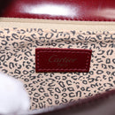 Cartier PANTHERE Shoulder Bag Leather Bordeaux Silver Auth 210248A-23