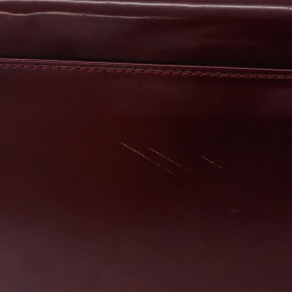 Cartier PANTHERE Shoulder Bag Leather Bordeaux Silver Auth 210248A