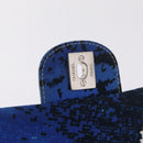 CHANEL Surf Line Choco Bar Chain Bag Canvas Blue Silver CC Auth 210250SM-20